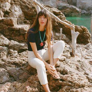 ZARA NAVY KNIT SHORT SLEEVE SWEATER